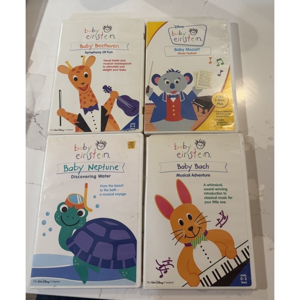 Baby Einstein 4 Disc DVD Lot‎ Early Learning Music Water Educational Infant Kids